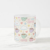 Süße Kaffeetassen Muster Kawaii Tasse (VorderseiteRechts)