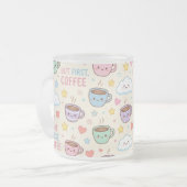 Süße Kaffeetassen Muster Kawaii Tasse (Vorderseite Links)
