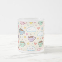 Süße Kaffeetassen Muster Kawaii Tasse