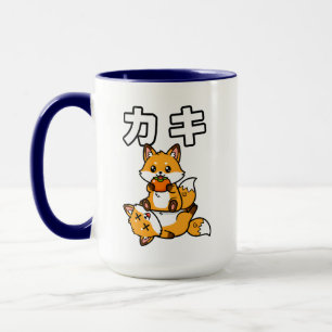 Süße Kaki-Fuchs-Persimone Lustiges Japanisches Tie Tasse