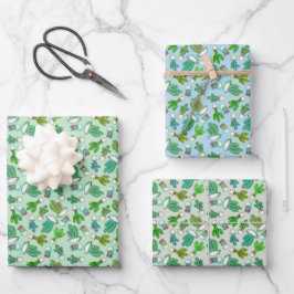 Süße Kakteen, Sukkulenten-Kaktus in weißen Töpfen Geschenkpapier Set