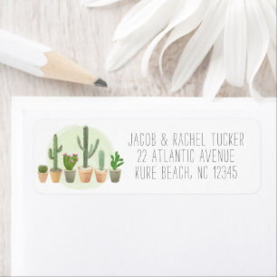 Süße Kaktus-Aquarell-Sukkulenten-Töpfe-Label