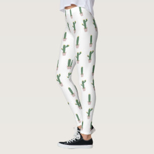 Süße Kaktus-Topfpflanzen-Muster Leggings