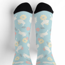 Süße Kaninchen Blumen Muster
