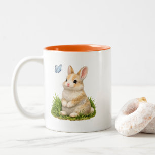 Süße Kaninchen-Hase-Kaffeetasse doppelseitig Zweifarbige Tasse