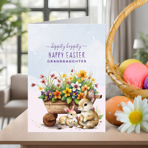 Süße Kaninchen Individuelle Enkelin Ostern Feiertagskarte