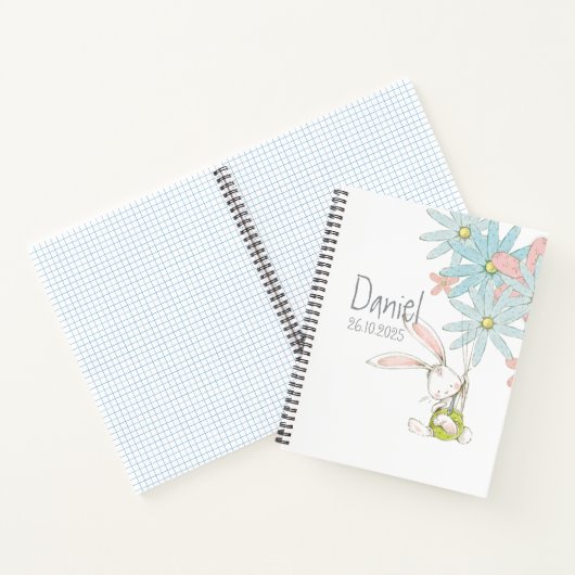 Süße Kaninchen mit Blumen Notizbuch (Innenseite)