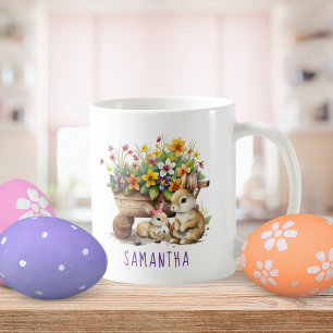 Süße Kaninchen mit individuellem Namen Mädchen Ost Kaffeetasse