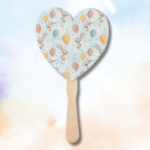 Süße Kaninchen mit Pastell-Eier-Balloons Fächer