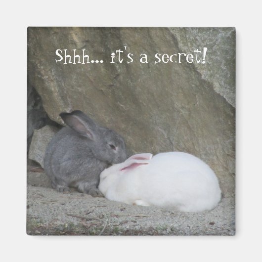 Süße Kaninchen mit Sprüchen Magnet (Vorne)