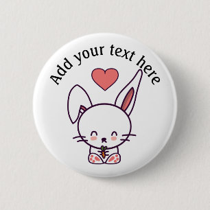 Süße Kaninchen Personalisierte Tasten Button