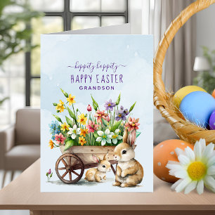 Süße Kaninchen Personalisierter Enkel Ostern Feiertagskarte