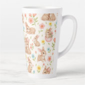 Süße Kaninchen und Blumen Muster Milchtasse (Rechts)
