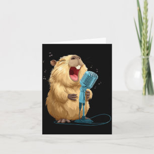 Süße Karaoke-Kapybara mit Mikrofon für lustige Sän Karte