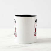 Süße karierte Weihnachtsgnome mit Ihrem Namen Zweifarbige Tasse (Mittel)