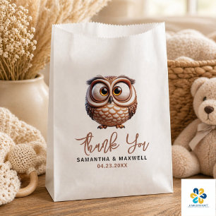 Süße Karikatur Eule Baby Boy Shower Geschenktütchen