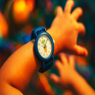 Süße Karotten-Kinderuhr mit Guck-Augen-Uhr Armbanduhr