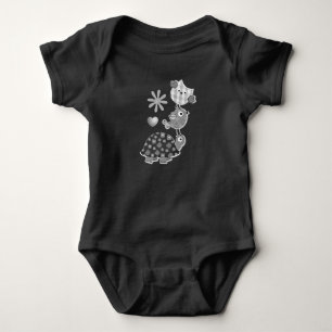 Süße Karoturtle und Eulen-Kunst Baby Strampler