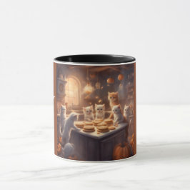 Süße Kätzchen backen Kekse an Halloween Tasse