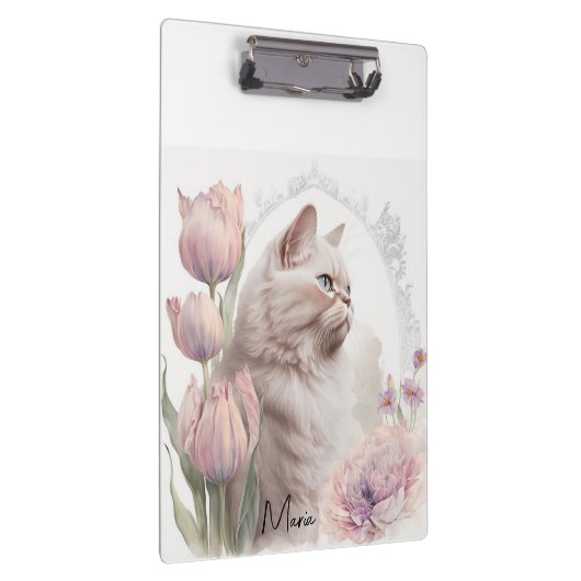 Süße Kätzchen Blumen Clipboard Klemmbrett (Rechts)