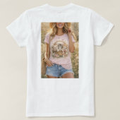 Süße Kätzchen Blumen Grafik Mädchen T-Shirt (Design Rückseite)