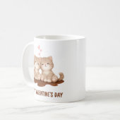 Süße Kätzchen Frohen Valentinstag Tasse Katzenlieb (Vorderseite Links)