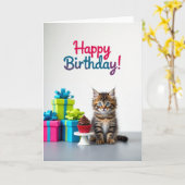 Süße-Kätzchen-Geschenkkarte Karte (Gelbe Blume)
