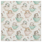 Süße Kätzchen in Teetassen - Kinder Katzen Design Stoff (Muster)