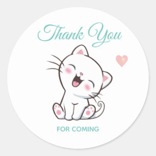 Süße Kätzchen Katze Danke Klassischer Rund Sticker