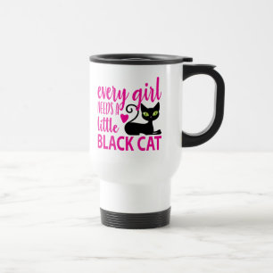 Süße Kätzchen Katze Mama Kitty Halloween Schwarze  Reisebecher
