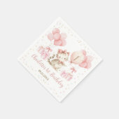 Süße Kätzchen Katze rosa Ballons 1. 2. 3. Geburtst Serviette (Ecke)