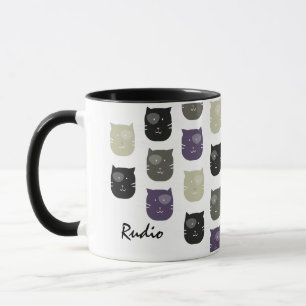 Süße Kätzchen Katzen Gesichter Haustier Foto Name  Tasse