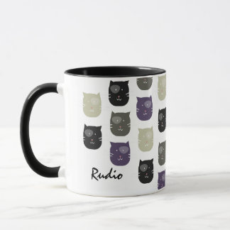 Süße Kätzchen Katzen Gesichter Haustier Foto Name Tasse
