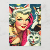 Süße Kätzchen Pin-up Postkarte (Vorderseite)