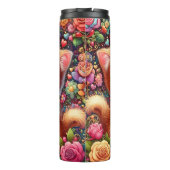 Süße Kätzchen Rosenstrauß Thermosbecher (Rückseite)