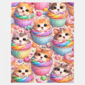 Süße Kätzchen und Cupcakes, Fleece-Decke, Regenbog Fleecedecke (Vorderseite)