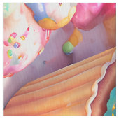 Süße Kätzchen und Cupcakes, Stoff Regenbogen süß t (Nahaufnahme)