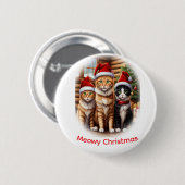 Süße Kätzchen Weihnachten Button (Vorne & Hinten)