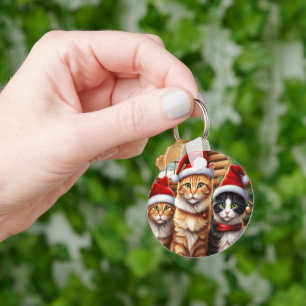 Süße Kätzchen Weihnachten Schlüsselanhänger