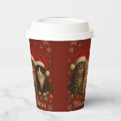 Süße Kätzchen Weihnachts-Tasse. Pappbecher (Links)