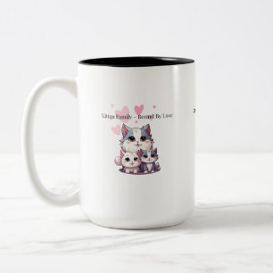 Süße Kätzchenfamilie, verbunden durch Liebe Tasse