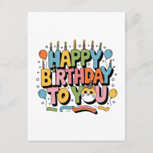 Süße Katze Alles Gute zum Geburtstag Feiertagspostkarte
