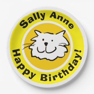 Süße Katze Alles Gute zum Geburtstag Pappteller