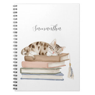 Süße Katze Aquarell personalisiert Notizblock