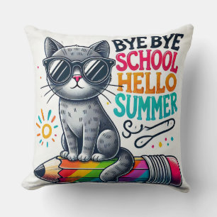 Süße Katze auf Bleistift-Illustration zum Feiern d Kissen