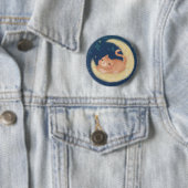 Süße Katze auf dem Mond Button (Beispiel)