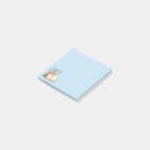 Süße Katze auf einem Bücherstapel Blau Post-it Klebezettel (angewinkelt)