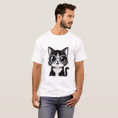 Süße Katze B & W T-Shirt (Vorne ganz)