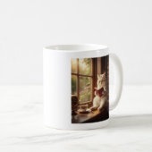 Süße Katze beim Lesen Kaffeetasse (VorderseiteRechts)