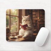 Süße Katze beim Lesen Mousepad (Mit Mouse)